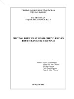 PHƯƠNG THỨC PHÁT HÀNH CHỨNG KHOÁN THỰC TRẠNG tại VIỆT NAM 