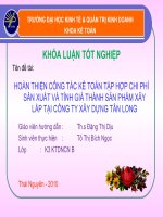 Tài liệu KHÓA LUẬN TỐT NGHIỆP: HOÀN THIỆN CÔNG TÁC KẾ TOÁN TẬP HỢP CHI PHÍ SẢN XUẤT VÀ TÍNH GIÁ THÀNH SẢN PHẨM XÂY LẮP TẠI CÔNG TY XÂY DỰNG TÂN LONG docx