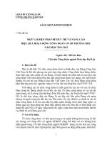MỘT vài BIỆN PHÁP để DUY TRÌ và NÂNG CAO HIỆU QUẢ HOẠT ĐỘNG CÔNG đoàn cơ sở TRƯỜNG học năm học 2011 2012 
