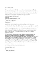 Tài liệu Using a finally Block pdf