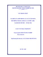 vai trò của giới trong các xã có áp dụng hộ thống thâm canh lúa cải tiến 