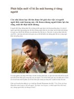 Phát hiện mới về bí ẩn mùi hương ở từng người