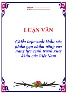 Tài liệu Luận văn tốt nghiệp “Chiến lược xuất khẩu sản phẩm gạo nhằm nâng cao năng lực cạnh tranh xuất khẩu của Việt Nam” doc