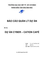 ĐỀ tài dự án CYBER – CATION CAFÉ 