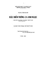 Đặc điểm trường ca anh ngọc 