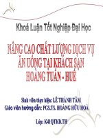 Slide nâng cao chất lương dịch vụ ăn uống tại khách sạn hoàng tuấn   huế 