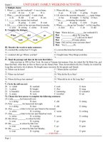 Bài soạn UNIT 8: FAMILY WEEKEND ACTIVITIES