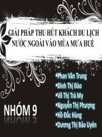 Slide GIẢI PHÁP THU hút KHÁCH DU LỊCH nước NGOÀI vào mùa mưa HUẾ 