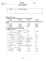 Bài giảng Kiem tra 1 tiet lan 3- anh 6