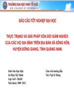 THỰC TRẠNG và GIẢI PHÁP xóa đói giảm NGHÈO của các hộ GIA ĐÌNH TRÊN địa bàn xã SÔNG KÔN,HUYỆN ĐÔNG GIANG, TỈNH QUẢNG NAM 