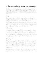 Tài liệu Cần cân nhắc gì trước khi tìm việc? docx