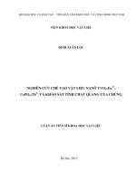 Nghiên cứu chế tạo vật liệu nanô yvo4eu3+; cepo4tb3+ và khảo sát tính chất quang của chúng 