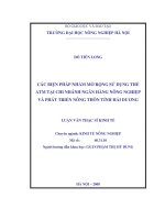 Các biện pháp nhằm mở rộng sử dụng thẻ ATM tại chi nhánh ngân hàng nông nghiệp và phát triển nông thôn tỉnh hải dương 