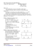 Tài liệu Đề kiểm tra học kỳ môn Vật lý 11 docx