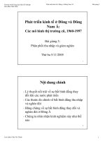 Tài liệu Phát triển kinh tế ở Đông và Đông nam Á doc