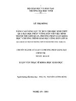 Nâng cao năng lực tư duy cho học sinh THPT qua dạy học phần công dan với việc hình thành thế giới quan, phương pháp luận khoa học chương trình giáo dục công dân lớp 10 