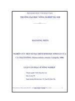 Nghiên cứu một số đặc điểm sinh học sinh sản của cá chạch sông( mastacembelus armatus lacépéde, 1800) 