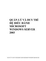 QUẢN LÝ VÀ DUY TRÌ HỆ ĐIỀU HÀNH MICROSOFT WINDOWS SERVER 2003 