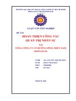 Hoàn thiện công tác quản trị nhân sự tại tổng công ty cp đường sông miền nam ( SOWATCO) 