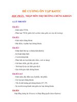 ĐỀ CƯƠNG ôn tập NHẬP môn THỊ TRƯỜNG CHỨNG KHOÁN 