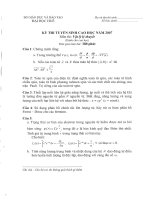 Tài liệu Kỳ thi tuyển sinh sau đại học năm 2007 - Môn: Vật lý lý thuyết ppt