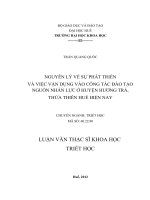 Nguyên lý về sự phát triển và việc vận dụng vào công tác đào tạo nguồn nhân lực ở huyện hương trà, thừa thiên huế hiện nay 