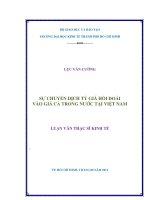 Luận văn sự chuyển dịch tỷ giá hối đoái vào giá cả trong nước tại việt nam 