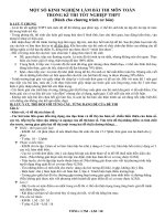 Tài liệu KINH NGHIỆM LÀM BÀI THI TN THPT TOÁN - NGÔ TRỌNG HIẾU