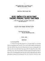 Đặc điểm của kịch thơ trong phong trào thơ mới 