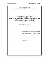 Thực trạng giáo dục tình cảm thẩm mỹ cho trẻ mẫu giáo lớn (5   6 tuổi) trong gia đình 