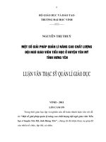 Một số giải pháp quản lý nâng cao chất lượng đội ngũ giáo viên tiểu học ở huyện yên mỹ tỉnh hưng yên luận văn thạc sĩ khoa học giáo dục 