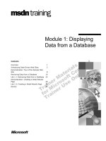 Tài liệu Module 1: Displaying Data from a Database ppt
