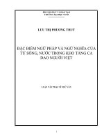 Đặc điểm ngữ pháp và ngữ nghĩa của từ sông,nước trong kho tàng ca dao người việt 