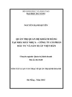 Quản trị quan hệ khách hàng tại nhà máy nhựa   công ty cổ phần đầu tư và sản xuất việt hàn