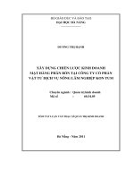 Xây dựng chiến lược kinh doanh mặt hàng phân bón tại công ty cổ phần vật tư dịch vụ nông lâm nghiệp kon tum 