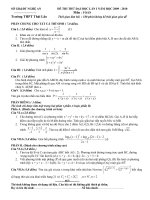 Tài liệu ĐỀ THI THỬ ĐẠI HỌC LẦN I NĂM HỌC 2009 - 2010 Môn : TOÁN ppt