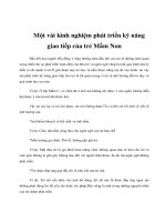 Tài liệu Một vài kinh nghiệm phát triển kỹ năng giao tiếp của trẻ Mầm Non ppt