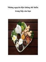 Tài liệu Những nguyên liệu không thể thiếu trong bếp của bạn docx