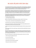 Tài liệu Ba bước để phát triển lãnh đạo pptx