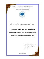 Tư tưởng triết học của đêmôcrít và sự ảnh hưởng của nó đến đời sống văn hóa tinh thần của thời đại 