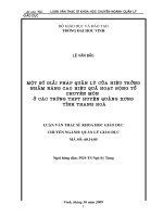 Một số giải pháp quản lý của hiệu trưởng nhằm nâng cao hiệu quả hoạt động tổ chuyên môn ở các trường THPT huyện quảng xương tỉnh thanh hoá 