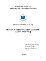 NHỮNG vấn đề LIÊN QUAN đến các CHÍNH SÁCH về đất đô THỊ 