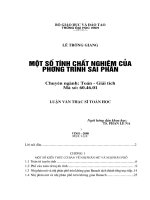 Một số tính chất nghiệm của phương trình sai phân 
