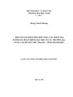Một số giải pháp đổi mới công tác kiểm tra đánh giá hoạt động dạy học ở các trường trung học cơ sở vùng cao huyện như thanh   tỉnh thanh hóa luận văn thạc sĩ khoa học giáo dục 