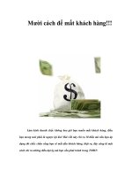 Tài liệu Mười cách để mất khách hàng!!! ppt