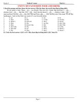 Gián án UNIT 9: MY FAVOURITE FOOD AND DRINK