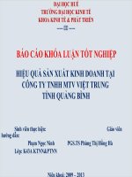 Slide HIỆU QUẢ sản XUẤT KINH DOANH tại CÔNG TY TNHH MTV VIỆT TRUNG TỈNH QUẢNG BÌNH 