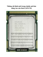 Tài liệu Những chỉ lệnh mới trong chuẩn mã hóa nâng cao của Intel (AES-NI) doc