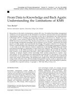 Tài liệu From Data to Knowledge and Back Again: Understanding the Limitations of KMS pdf