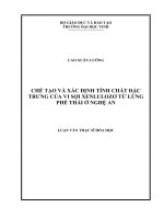 Chế tạo và xác định đặc trưng của vi sợi xenlulozơ trích ly từ lùng phế thải ở nghệ an luận văn thạc sỹ hóa học 